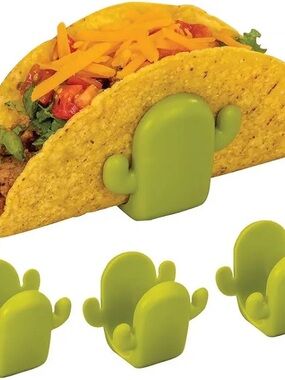 Joie Green Cactus Taco Holders - Fun Party Table Accessory